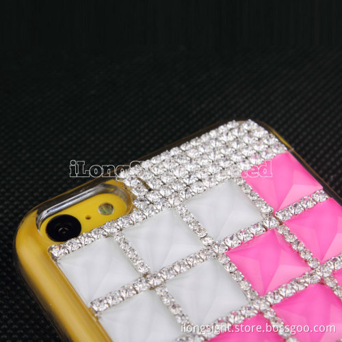 Square Gem Rhinestone Hard Case For iPhone 5C